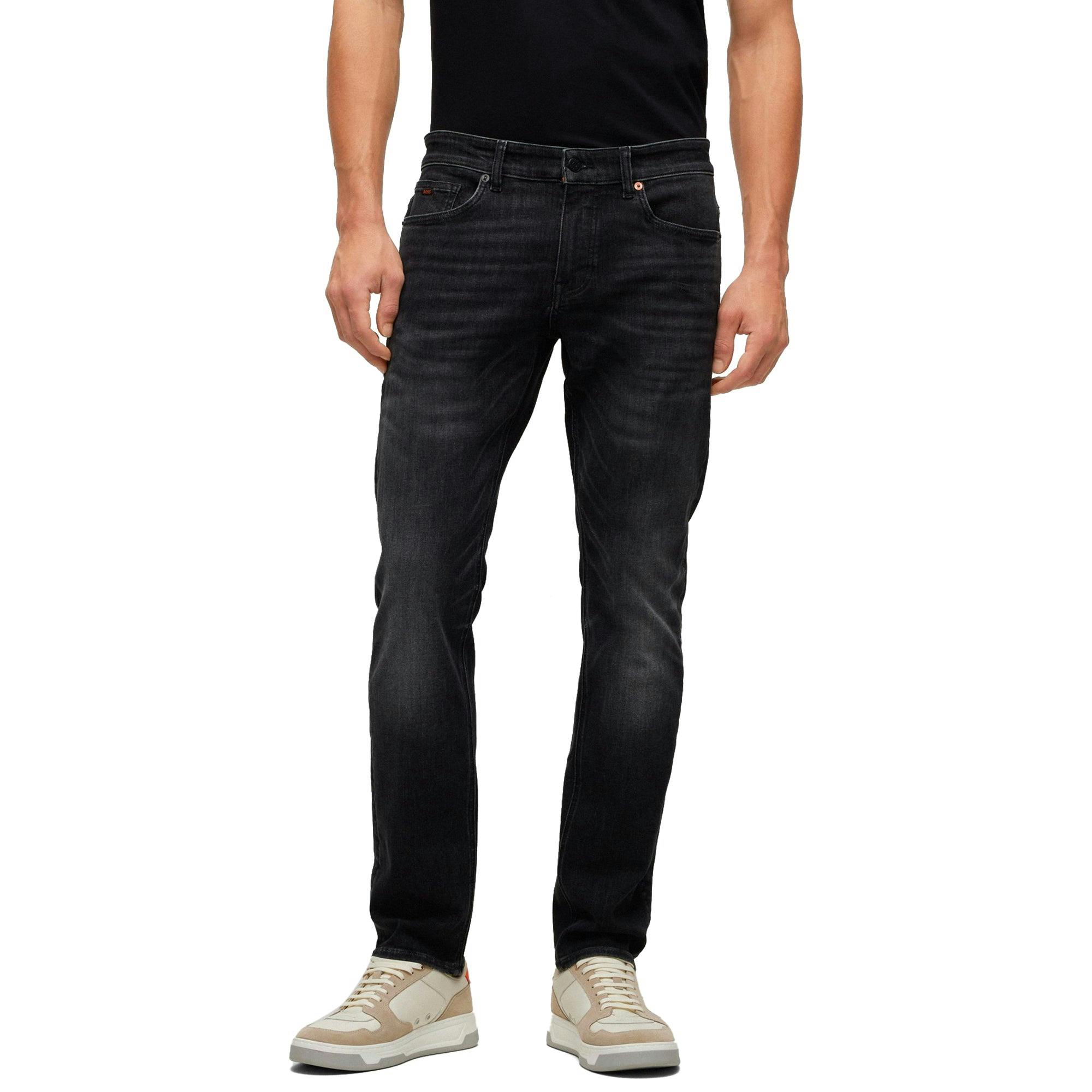 Boss Grey Delaware Slim Fit Jeans - Pepper Charcoal Stretch - 30/32