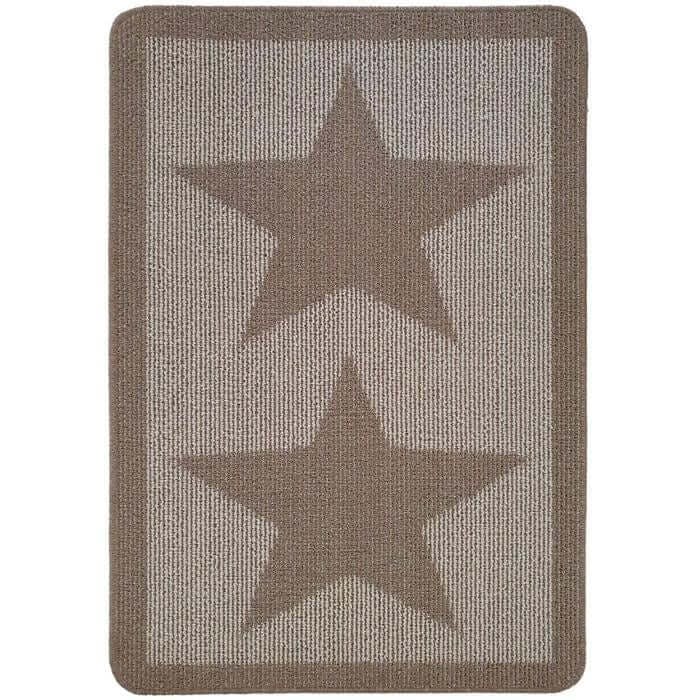 Rackhams Brown Star Washable Mat And Runner - 67X100 Cm