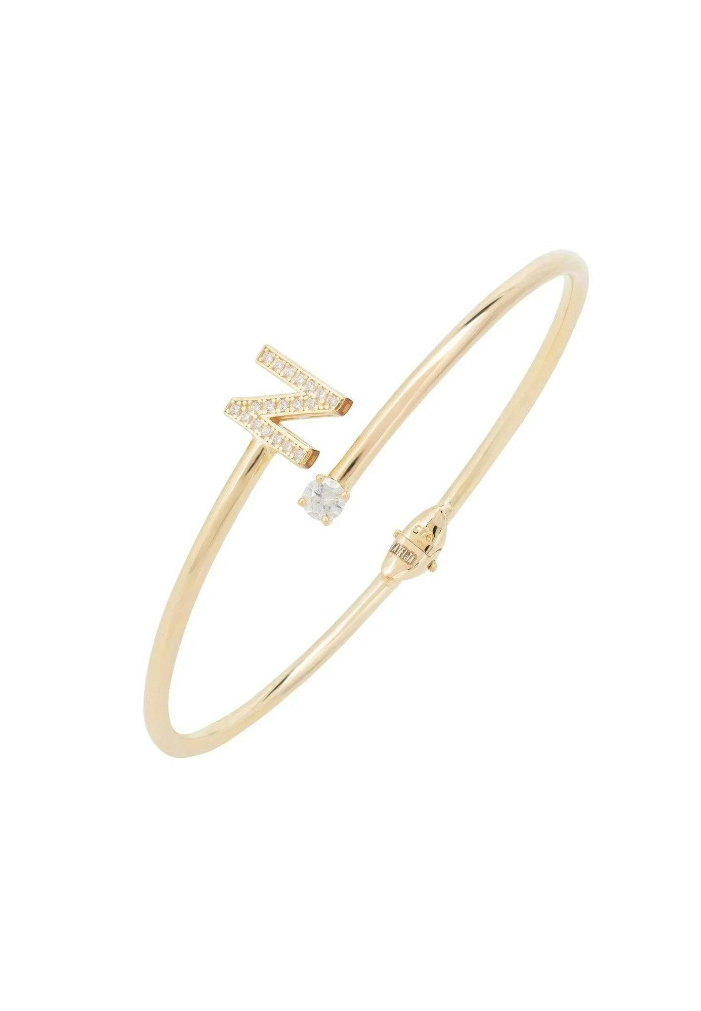 Latelita Gold Initial Bangle N