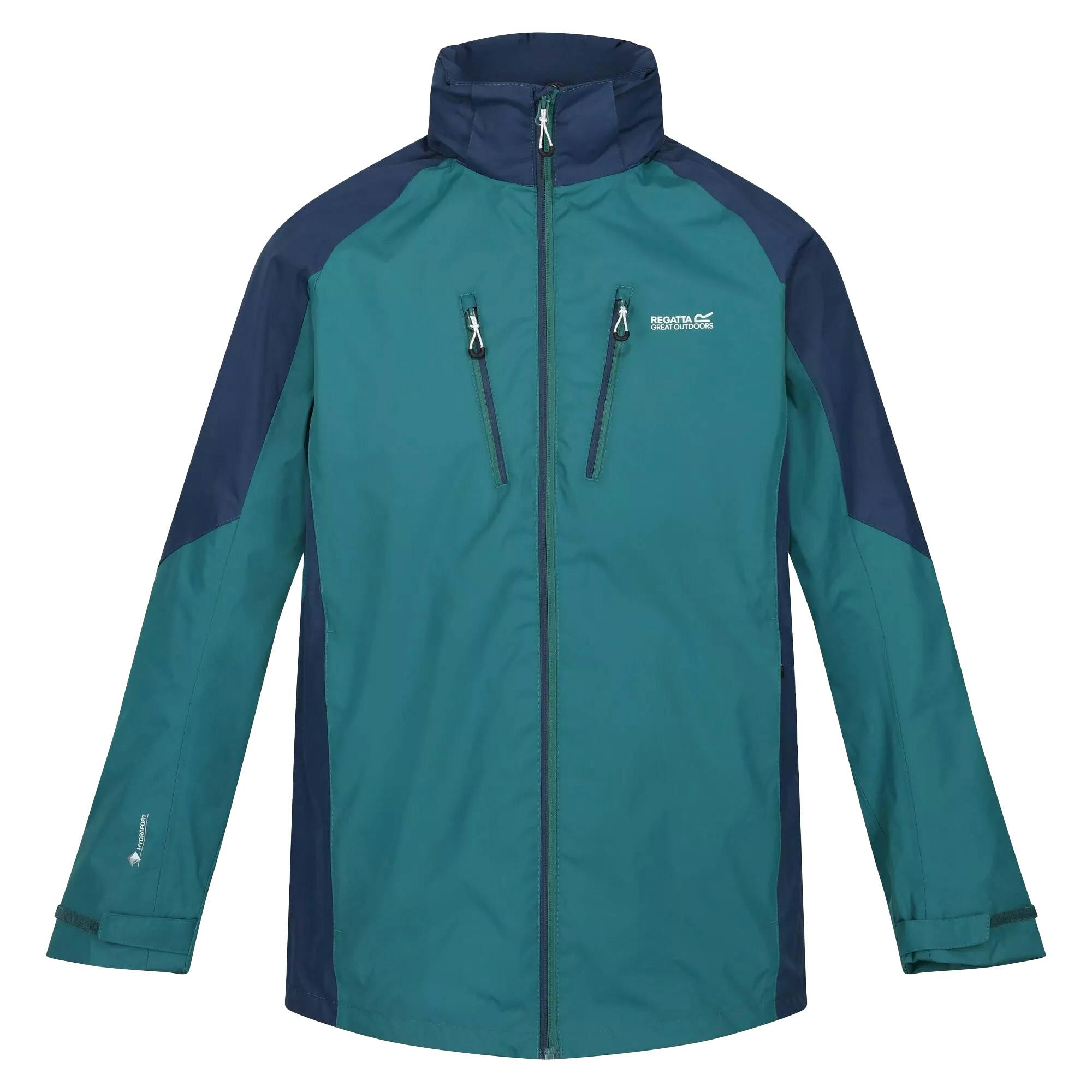 Regatta Men's Green/Blue Calderdale Iv Waterproof Softshell Hooded Walking Jacket - Pacific /Admiral - S - Pacific /Admiral - 100% Polyester
