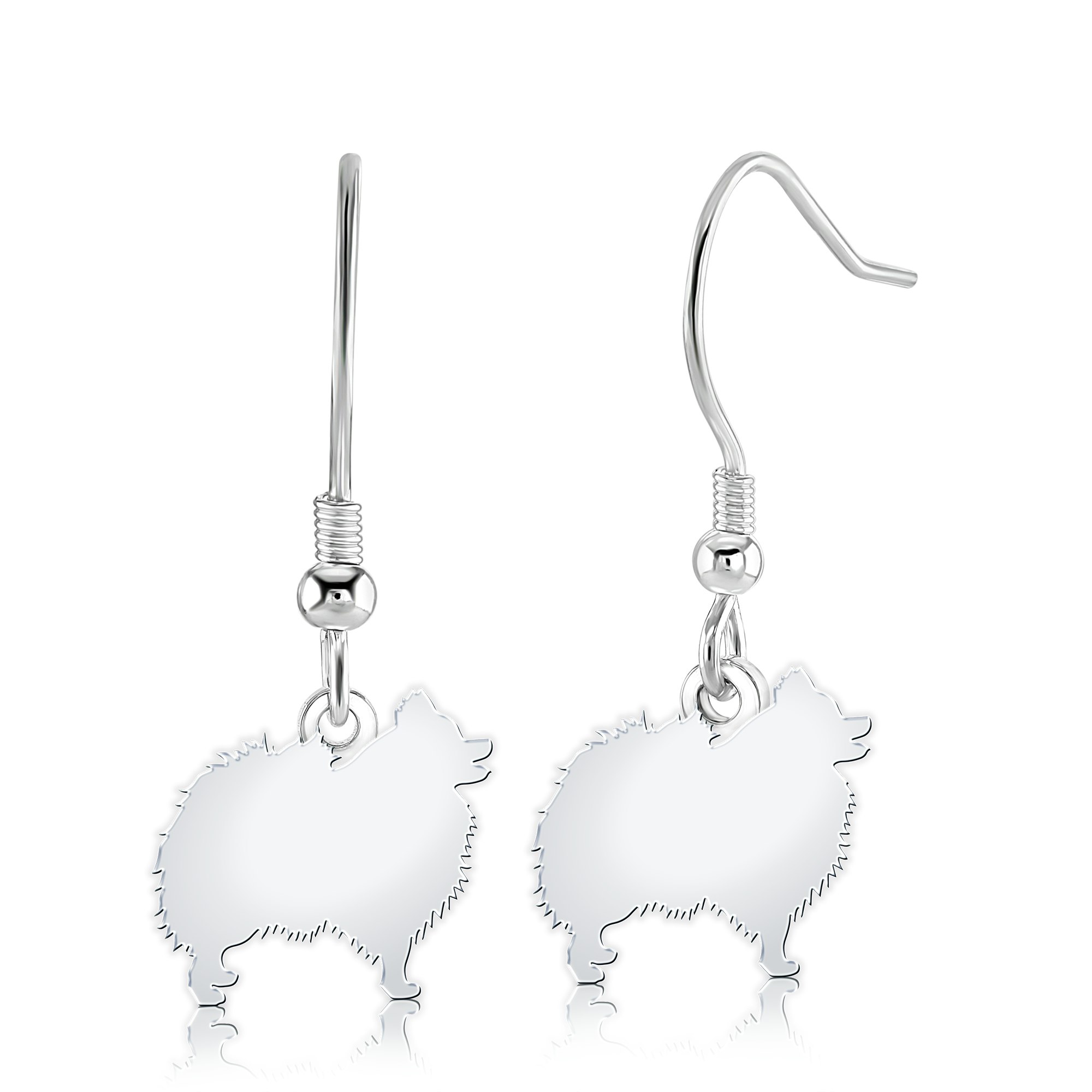 Mylee London Silver Pomeranian Silhouette Earrings - No - Hook