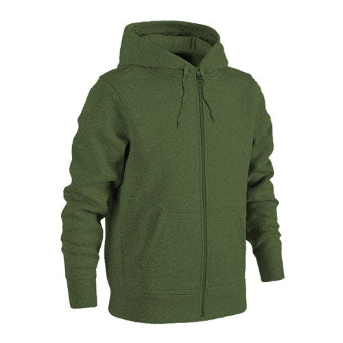 Coolandnew Green Urban Road Plain Zip Hoodie - Military - 4XL