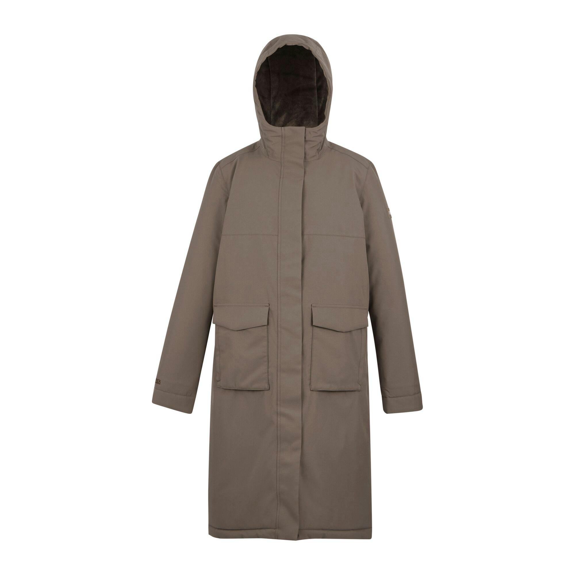 Regatta Women's Yarli Longline Waterproof Jacket - Mocha/Cocoa - Mocha/Cocoa - 8 Uk - 100% Polyester