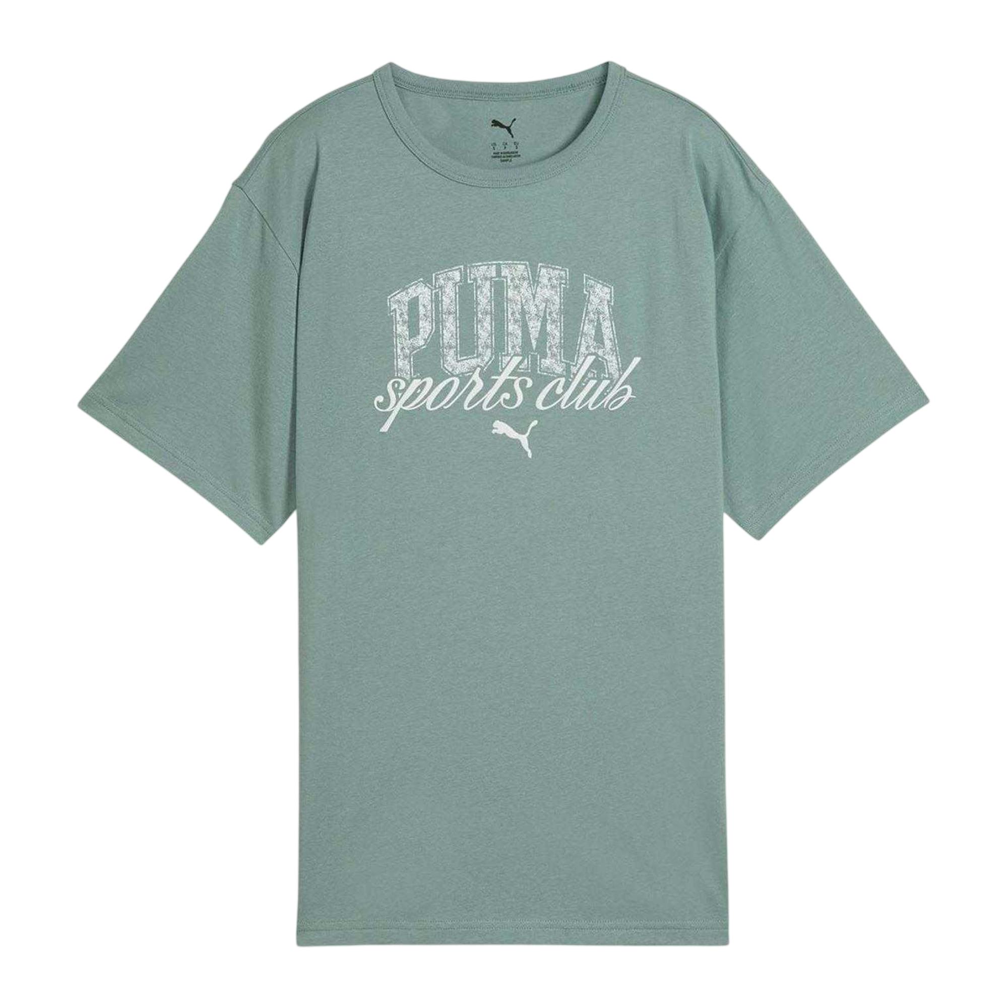 Puma Men's Green Graphic Logo Relaxed Fit T-Shirt - S - 70% Cotton/30% Recycled Cotton