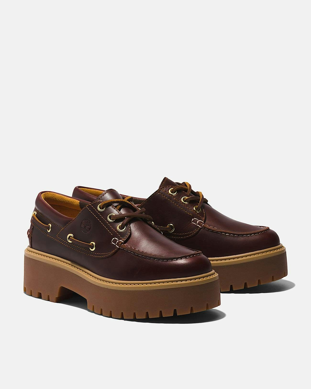 Timberland Women's Stone Street Platform Boat Shoes - Root Beer - Root Beer - Uk6 Eu39 Us8 Wide