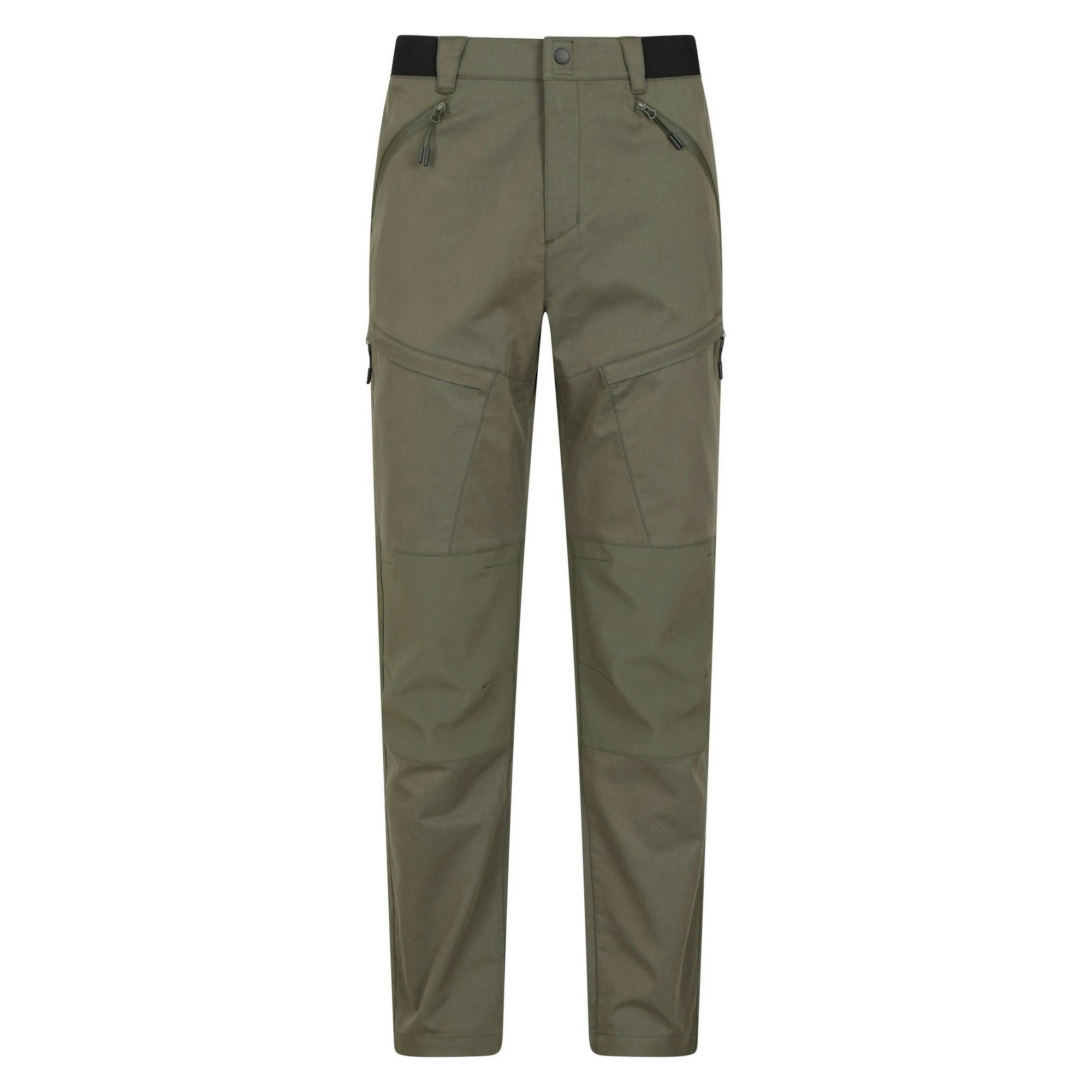 Mountain Warehouse Men's Green Jungle Trekking Trousers - Khaki - 36R - Khaki - 60% Cotton/40% Elastane