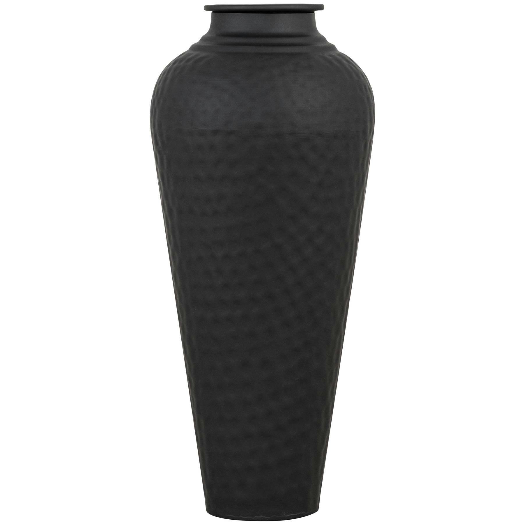 Rackhams Black Hammered Vase - 41Cm X 20Cm X 20Cm - 100% Mixed