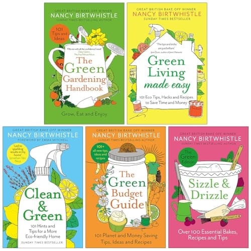 Various Publishers Green Nancy Birtwhistle Collection 5 Book Set The Gardening Handbook, Living Made Easy, Clean & The Budget Guide, Sizzle & Drizzle
