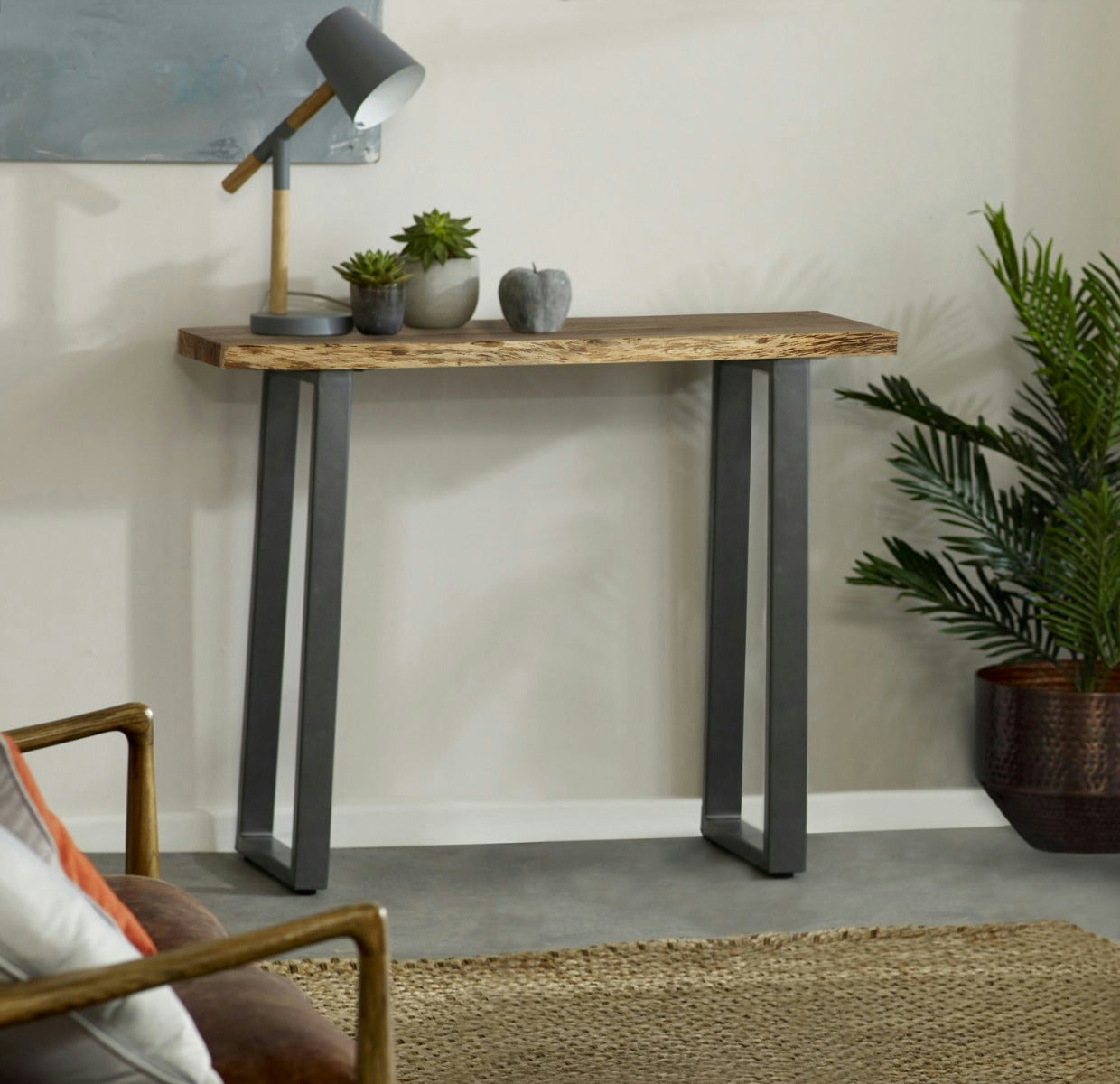 Rackhams Knott Live Edge Console Table - Wood - 1 - 100Cm X 35Cm X 78Cm (Lxdxh)