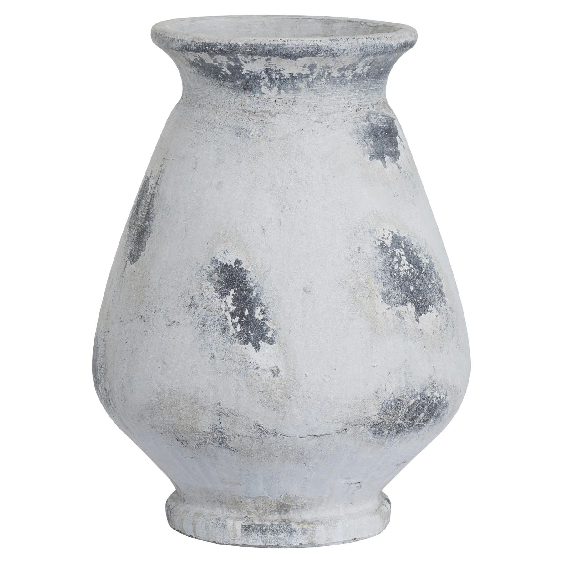 Hill Interiors White Naxos Large Antique Style Vase - One Size - 100% Ceramic