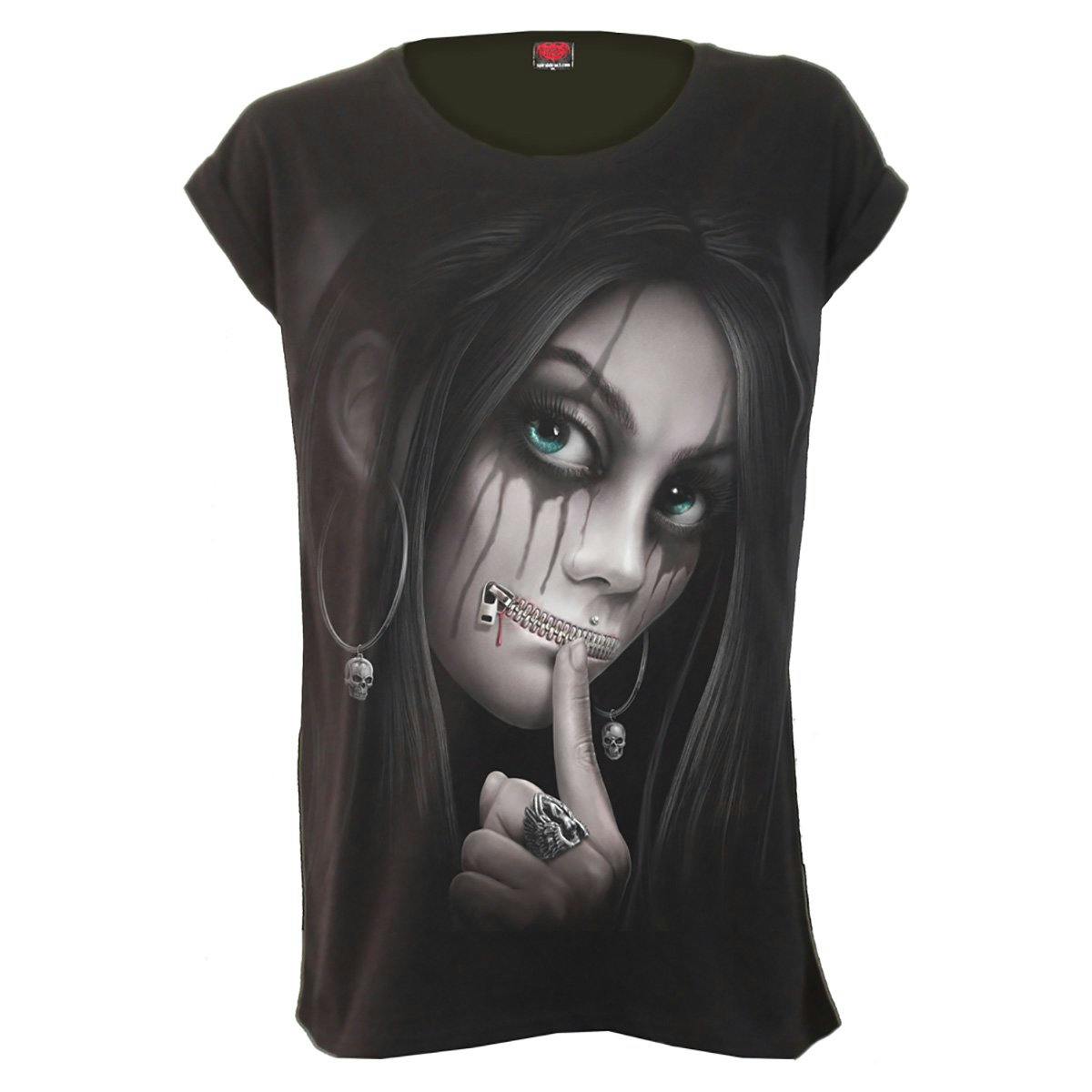 Spiral Direct Dark Zipped - Turnup Sleeve Loosefit Tee - S - Digital - Digital
