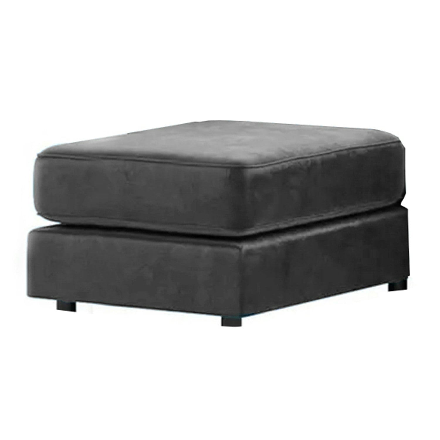 Rackhams Grey Brooklyn Full Foam Plush Velvet Footstool