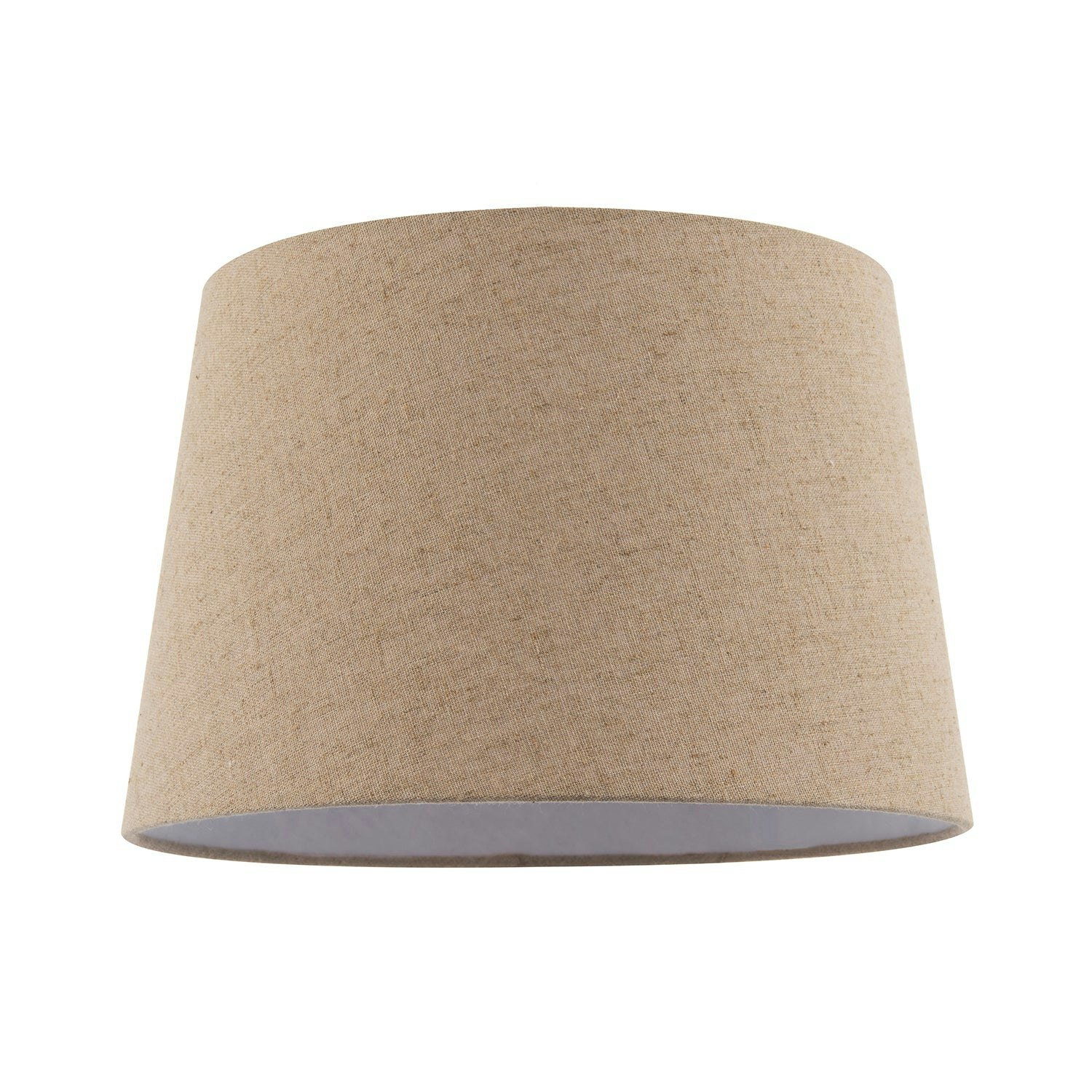 Happy Homewares White Natural Oatmeal Textured Linen Fabric Lamp Shade With Cotton Lining
