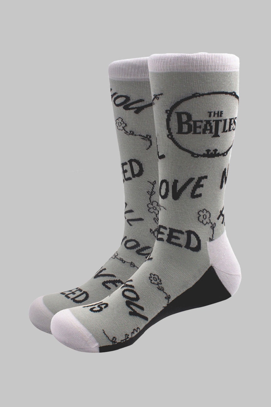Paradiso Clothing Men's Grey The Beatles Aynil And Drum Socks