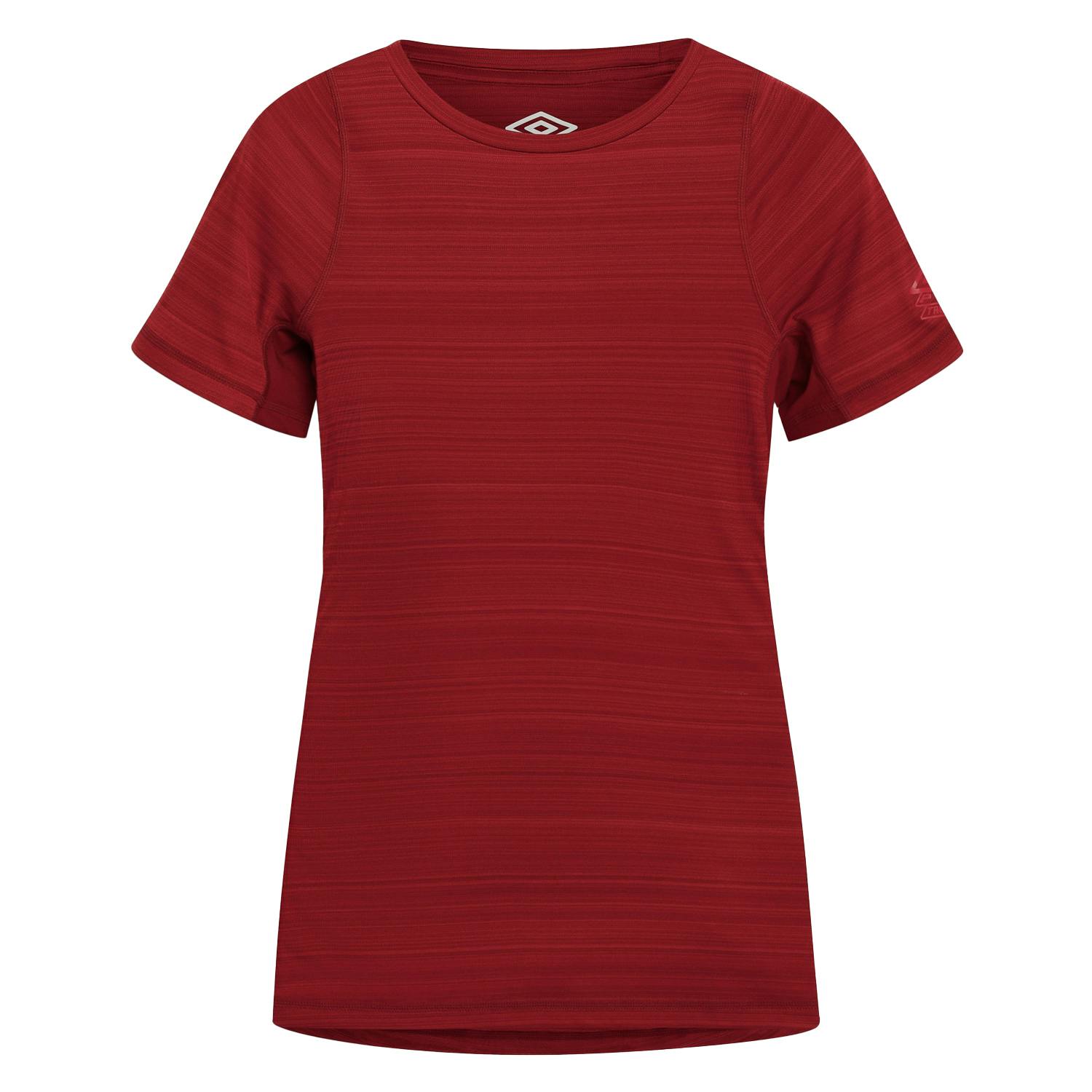 Umbro Women's Pro Marl Polyester Training T-Shirt - Sundried Tomato - Sundried Tomato - 8 Uk - 84% Recycled Polyester/12% Elastane/4% Polyester
