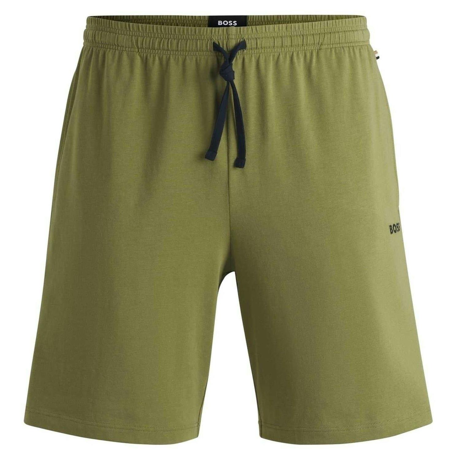 Boss Men's Green Regular Jersey Shorts - Mid - S - Mid - 100% Mixed