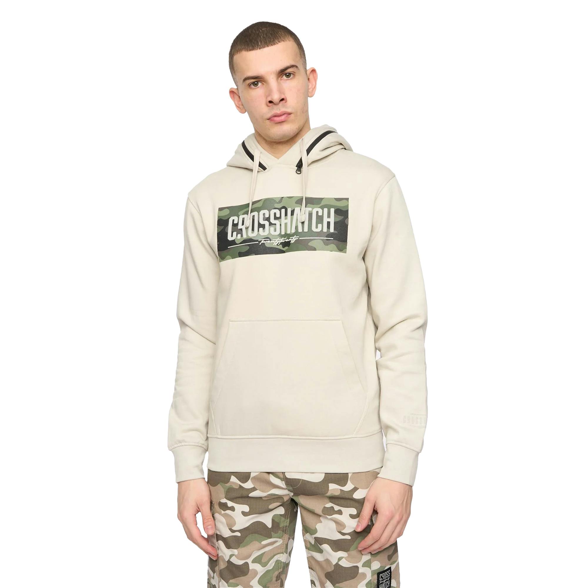 Crosshatch Men's Light Camtort Hoodie - Stone - Stone - M - 60% Cotton/40% Polyester