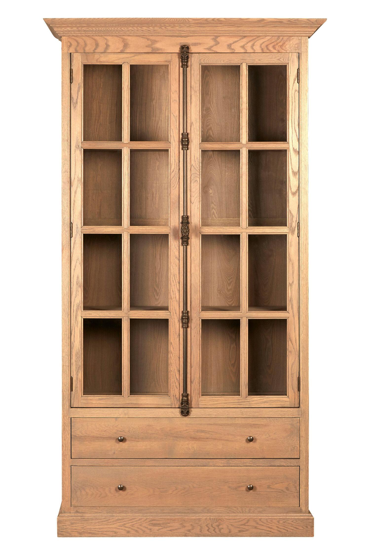 Rackhams Grey Lyon Washed Finish Oak Wood Tall Cabinet