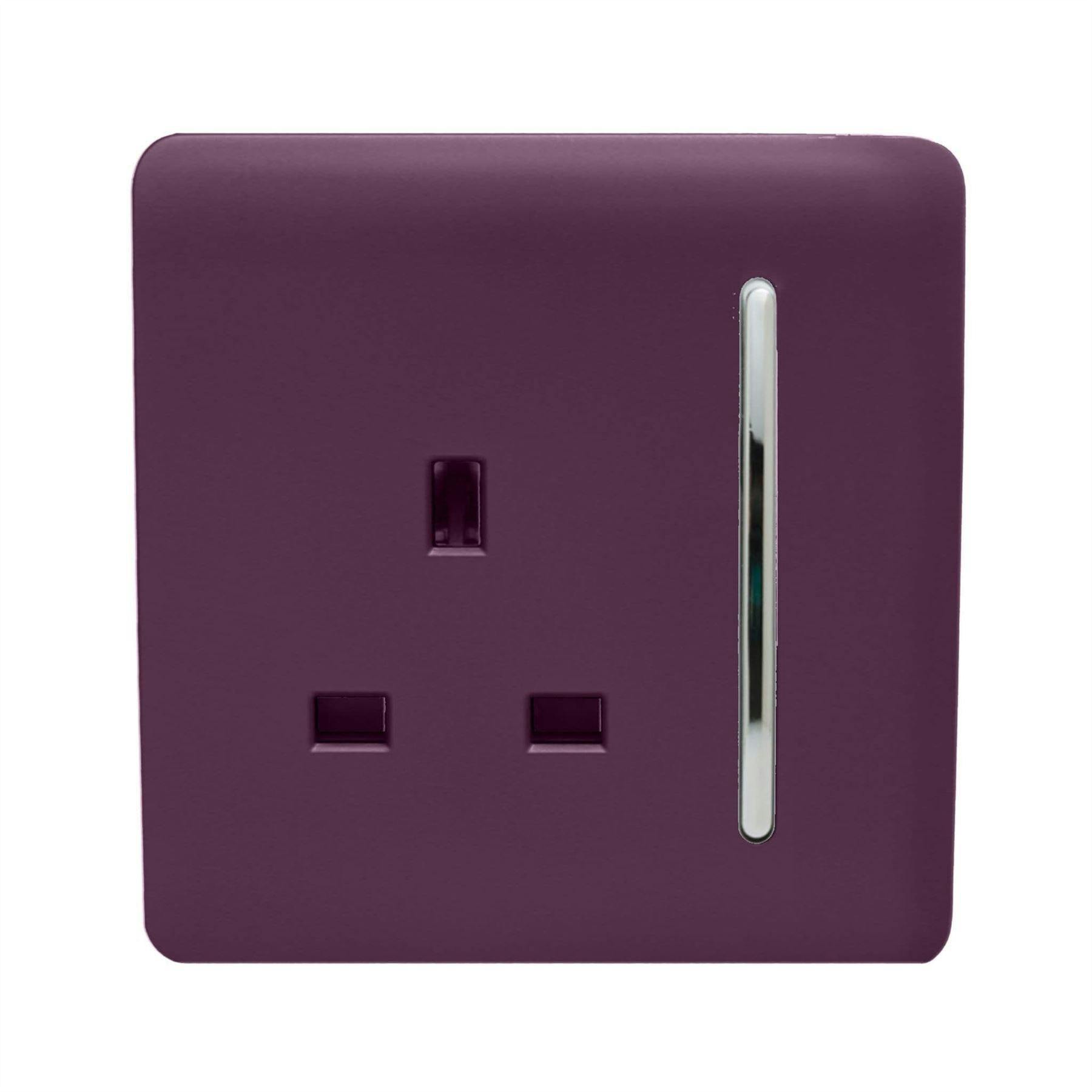 Trendi Switch 1 Gang 13amp Switched Plug Socket - Purple - Image 6