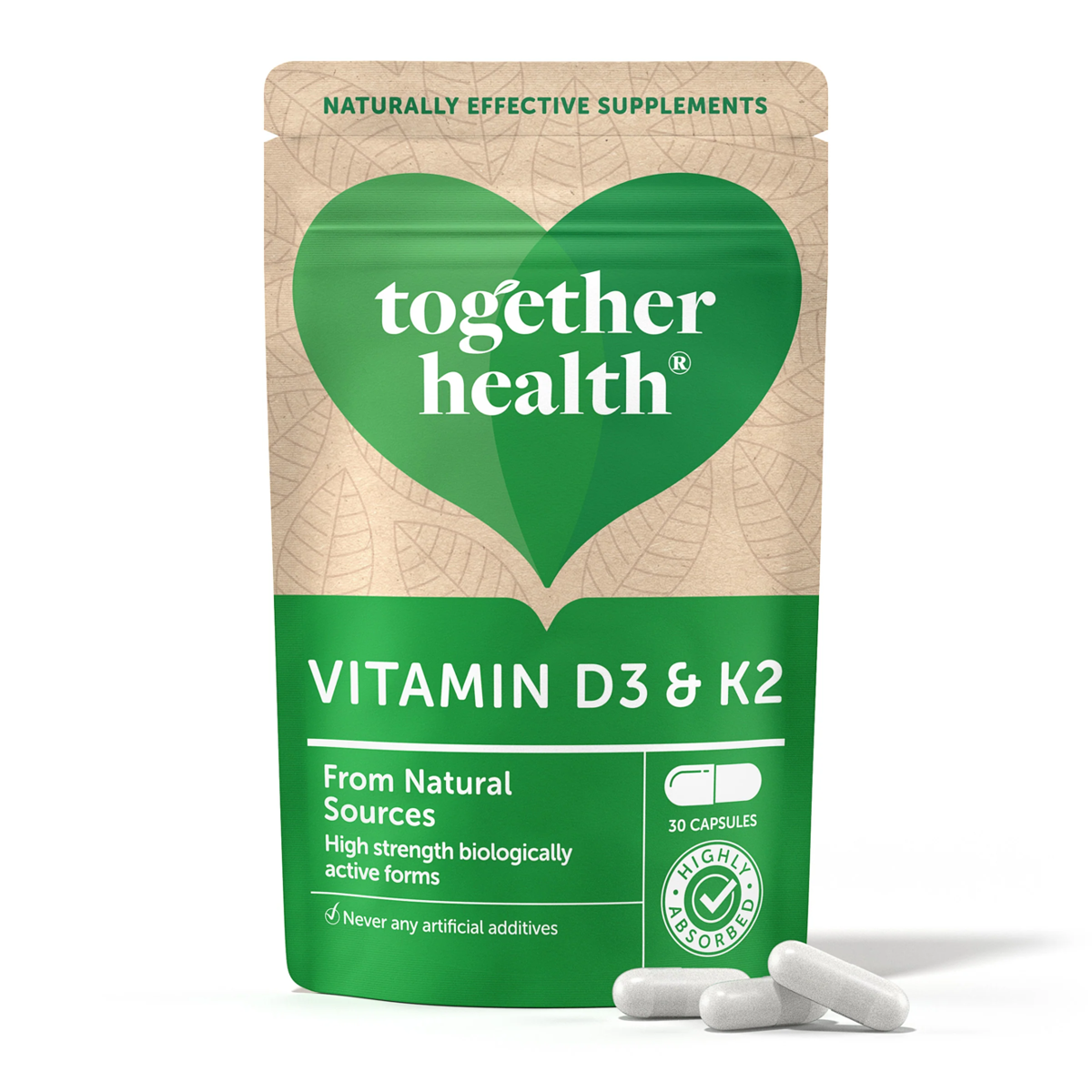Together Health Health Vitamin D3 & K2 Mk7 Form 3000Iu 30 Capsules