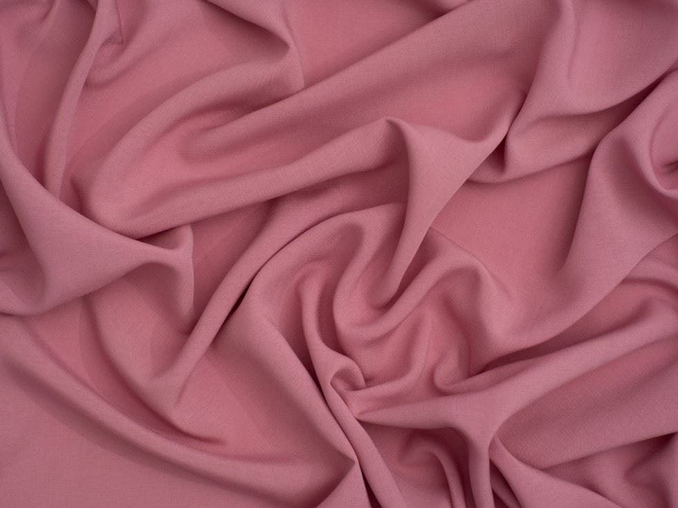 Minerva Core Range Pink Minerva Viscose Challis Fabric - Plain Design Dressmaking Fabric, 140 Cm / 56" Wide - Per Metre - Dusky