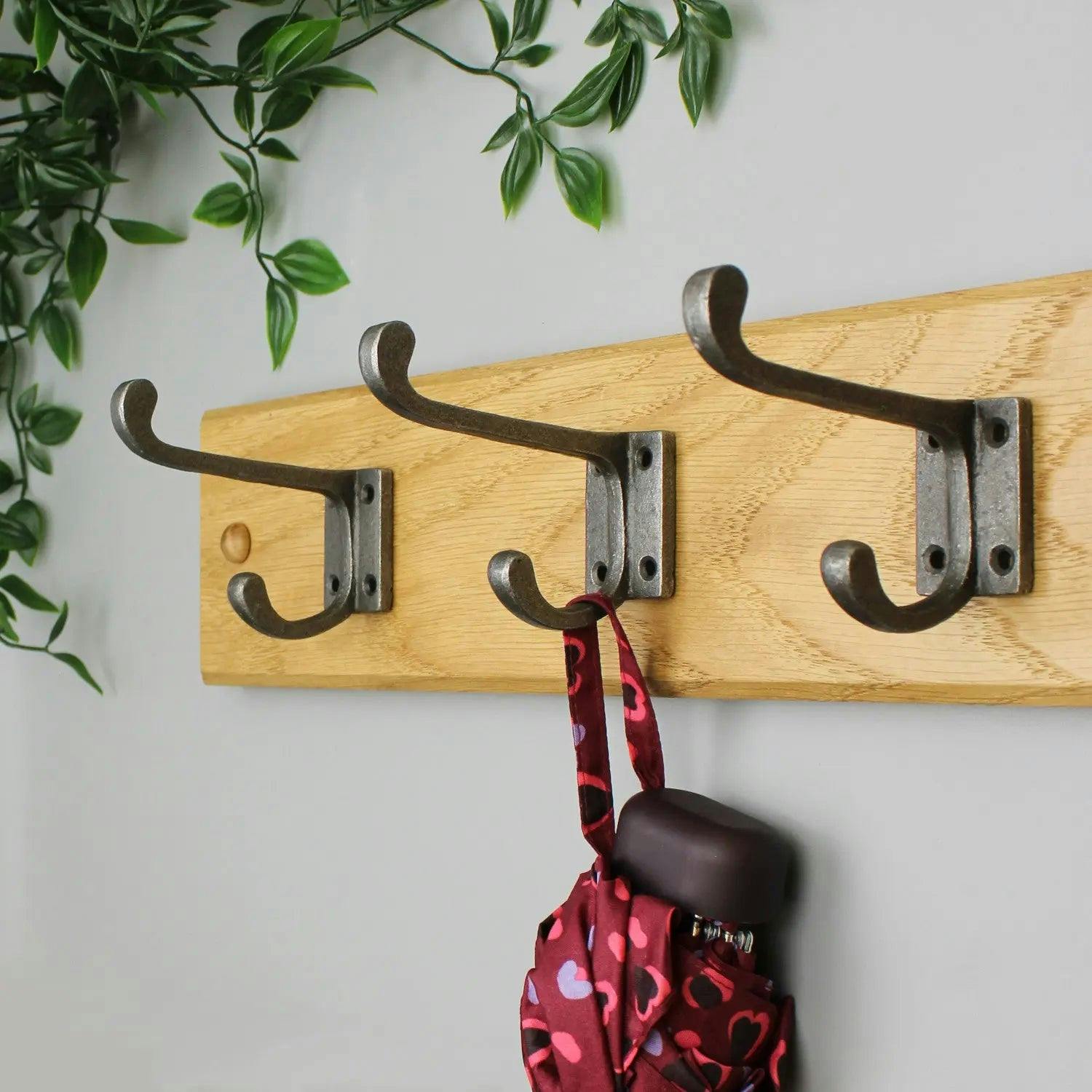 Rackhams Dark Antique Cast Iron Hall Stand Coat Hook - Pack Of 4 Hooks - Image 2