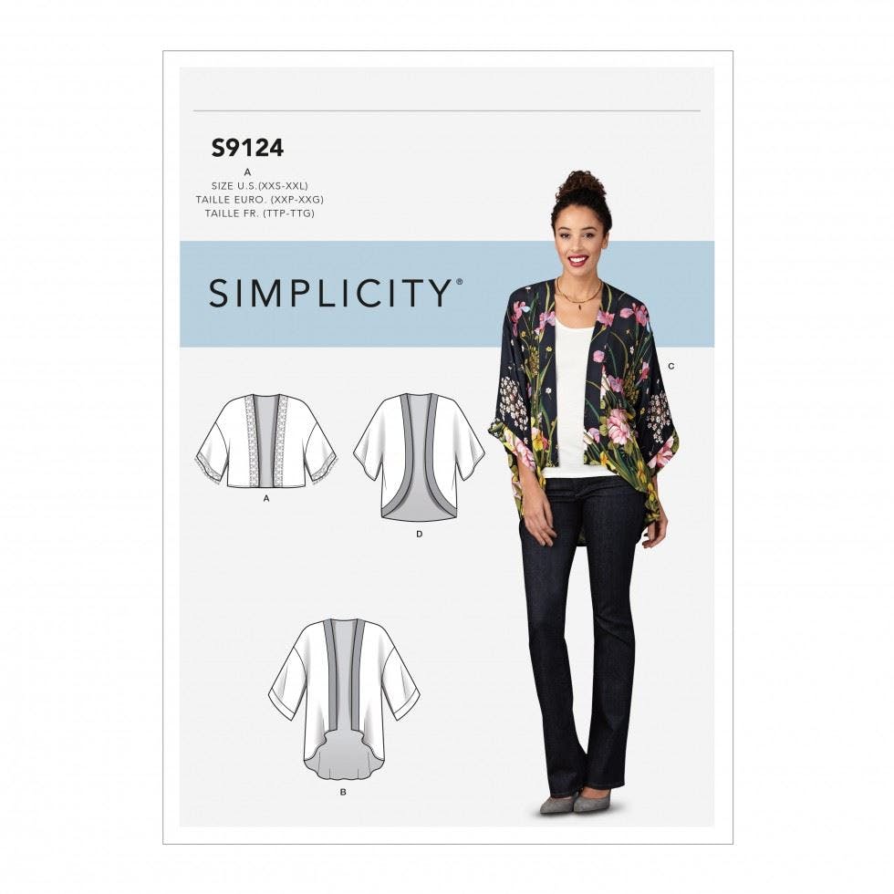 Simplicity Women's Sewing Pattern 9124, Jackets For A (Xxs-Xs-S-M-L-Xl-Xxl) - Intermediate - A (Xxs-Xs-S-M-L-Xl-Xxl)