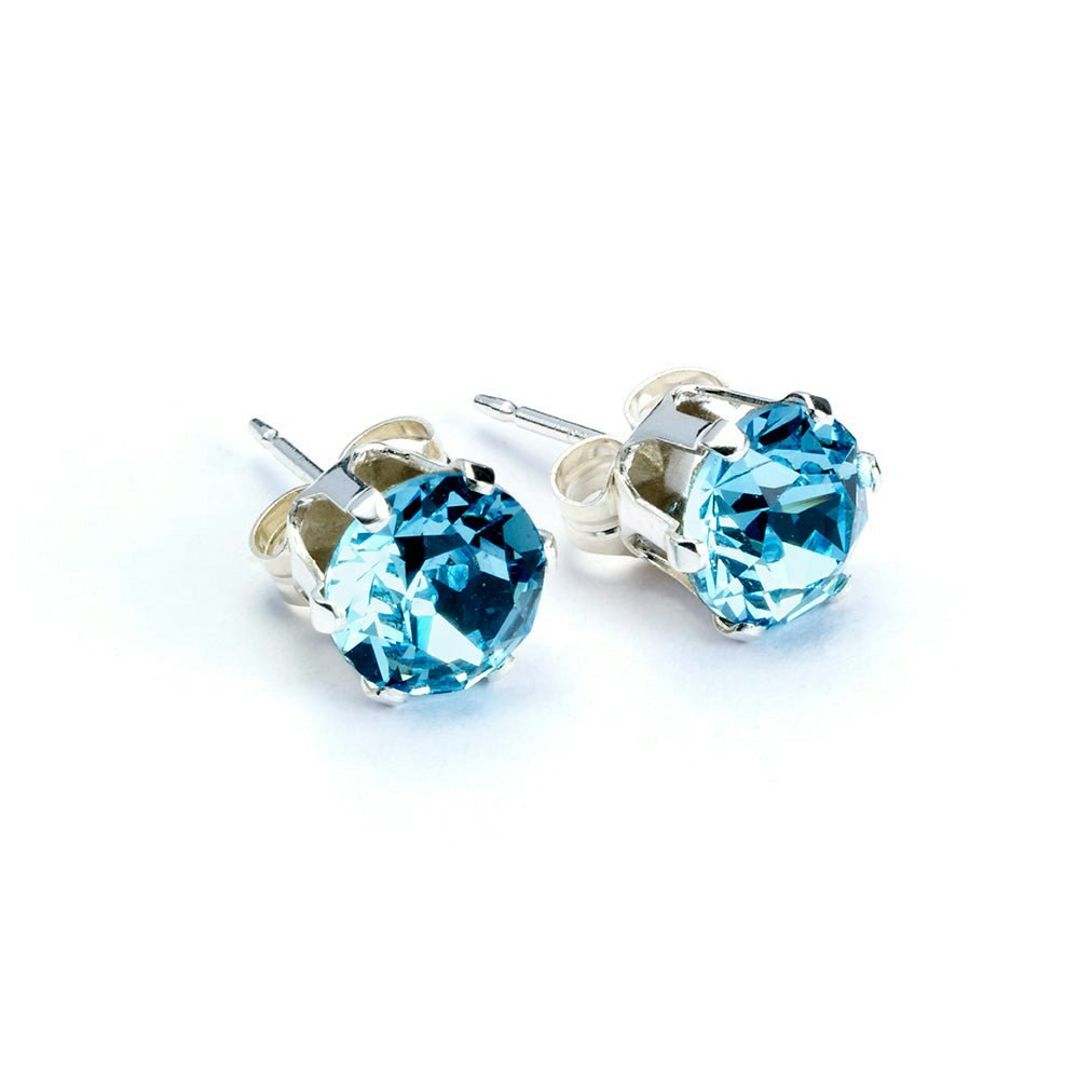Mylee London Silver Birthstone Stud Earrings - March - Yes - March