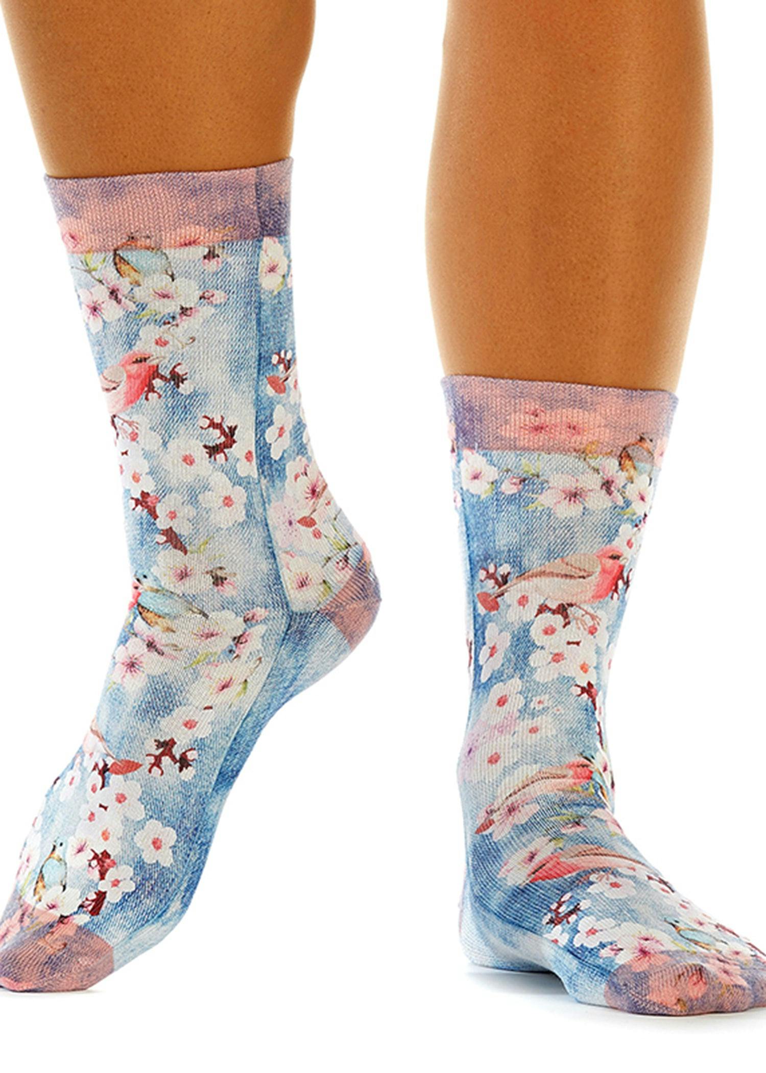 Jemsox Women's Bird Blossom Novelty Gift Socks