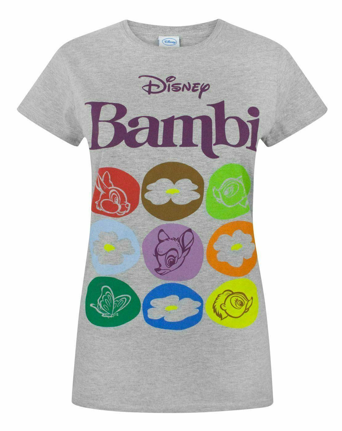 Vanilla Underground Women's Grey Disney Bambi Short Sleeved T-Shirt - Small