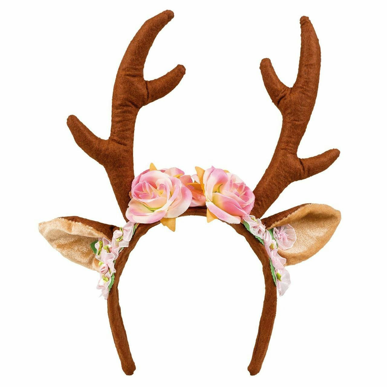 Boland Flower Reindeer Fawn With Antlers Tiara Headband - Fawn - One Size