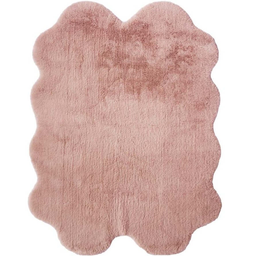 Rackhams Pink Luxury Faux Fur Rug - 105X140 Cm