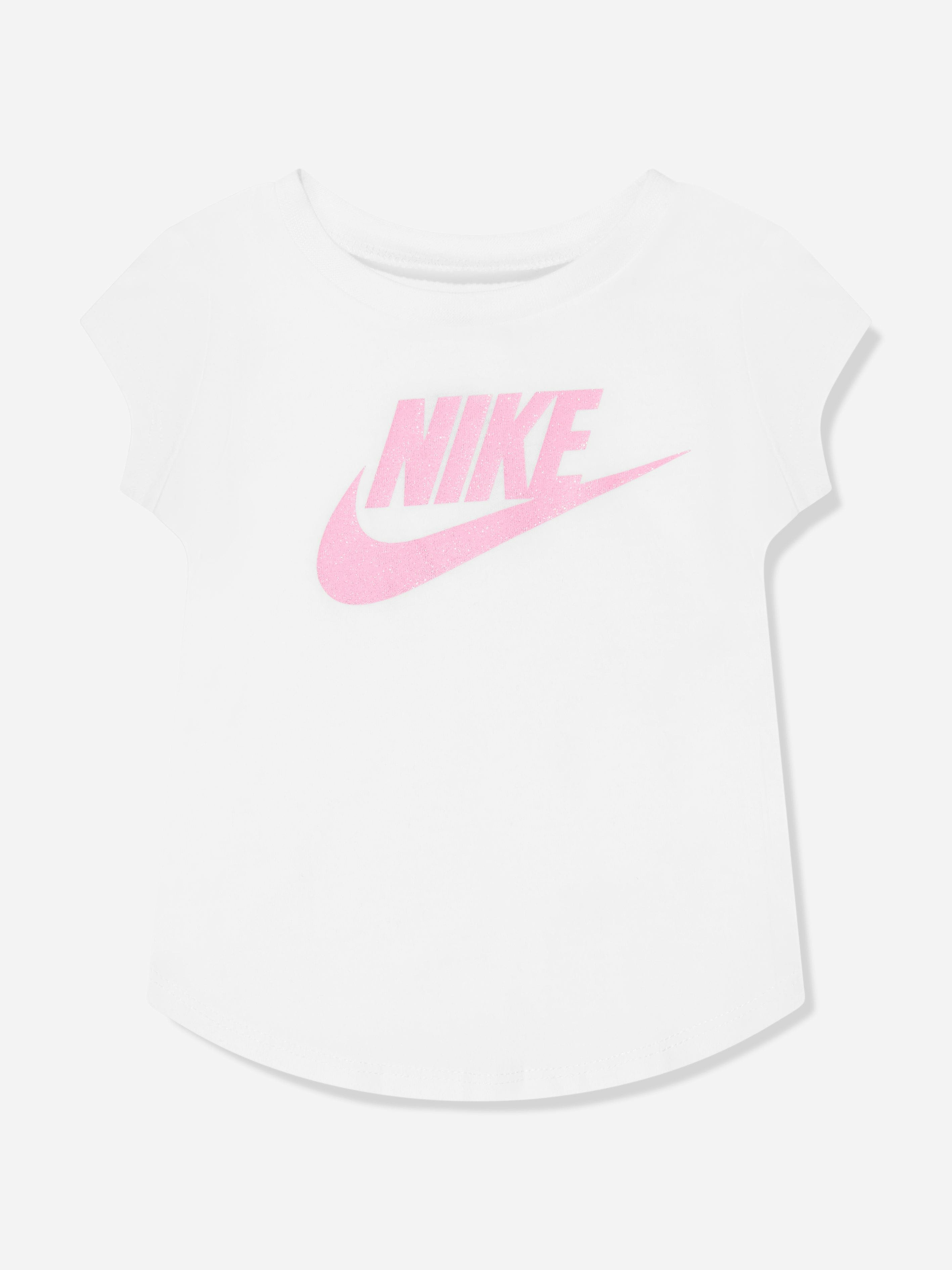 Nike Girls White Futura T-Shirt In - 5 - 6 Years