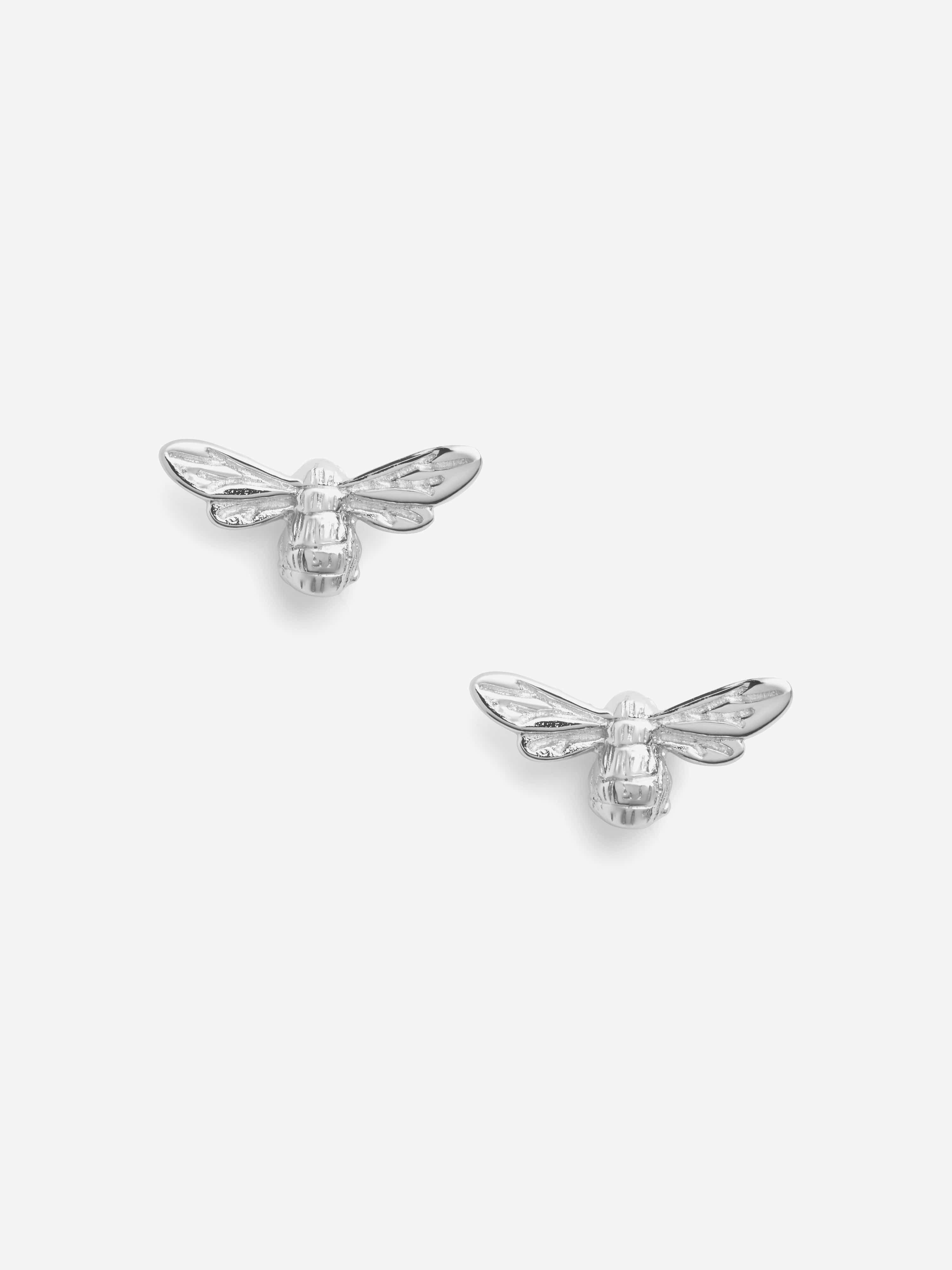 Olivia Burton Silver Lucky Bee Stud Earrings In - One Size