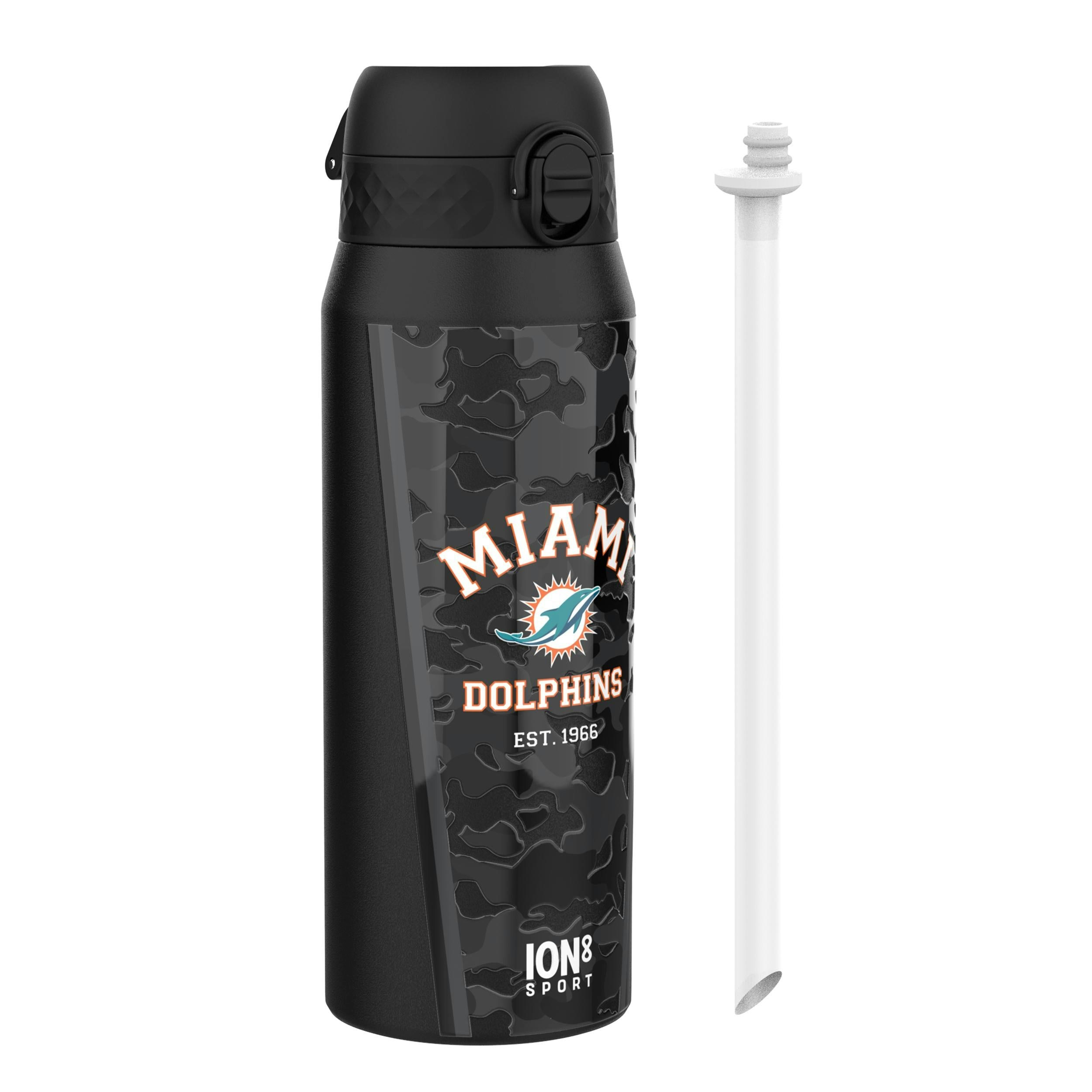 Rackhams Nfl X Ion8 Insulated Steel Water Bottle, Nfl Dolphins, 750Ml (24Oz)