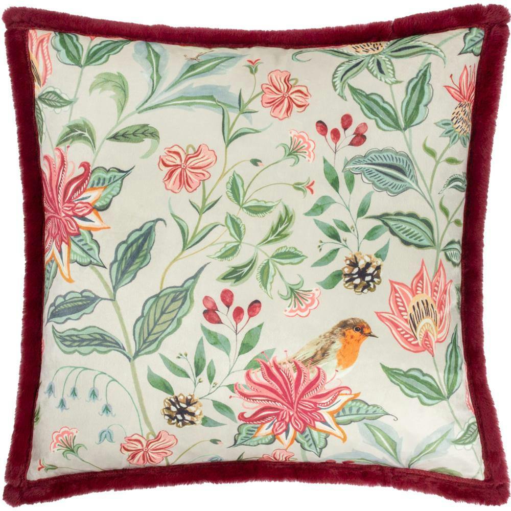 Rackhams Beatrice Velvet Printed Cushion Cover - Multicoloured - 50Cm X 50Cm - Multicoloured - 100% Polyester