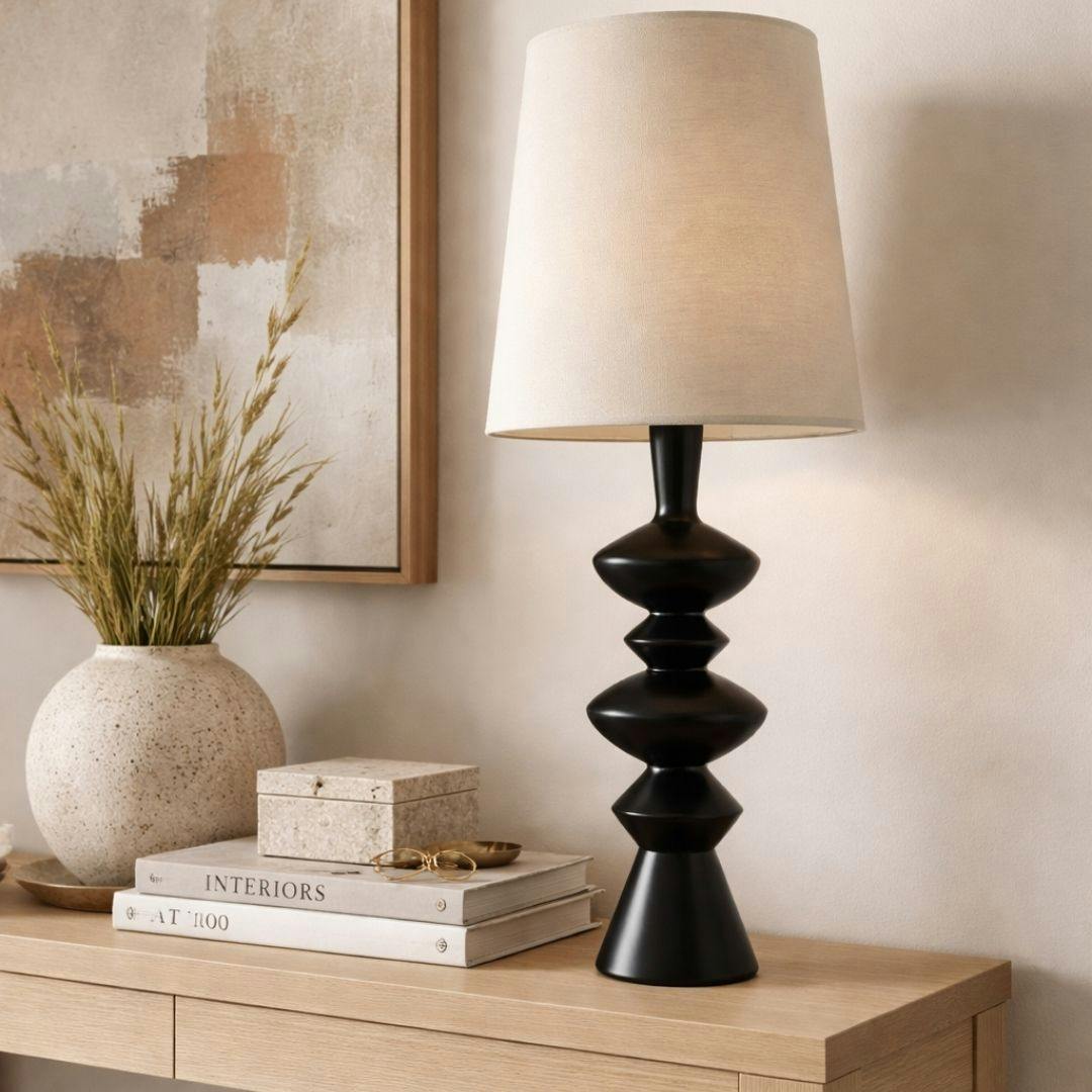 Rackhams Black Cheryl Resin Table Lamp