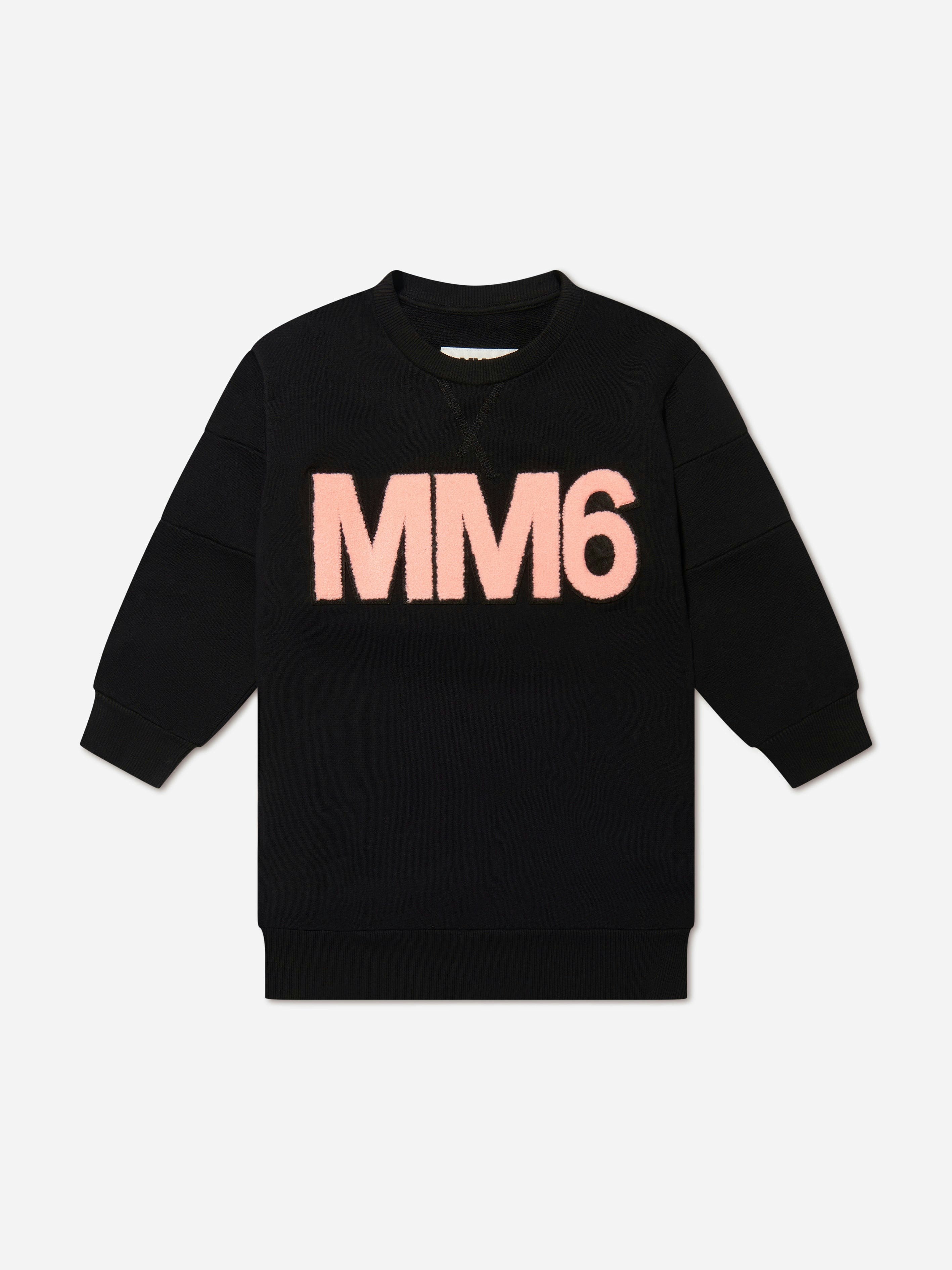 Mm6 Maison Margiela Girls Black Logo Sweater Dress - 10 Yrs