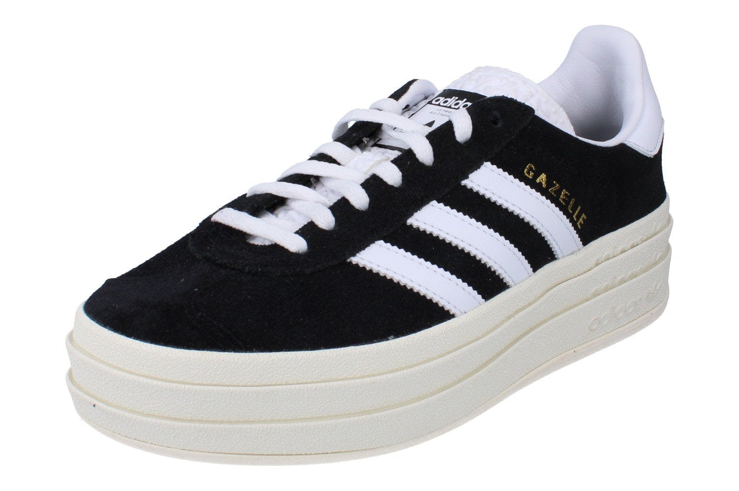 Adidas Women's Black/White Originals Gazelle Bold Trainers Sneakers Hq6912 - Uk 6 | Us 7.5 | Eu 39 1/3