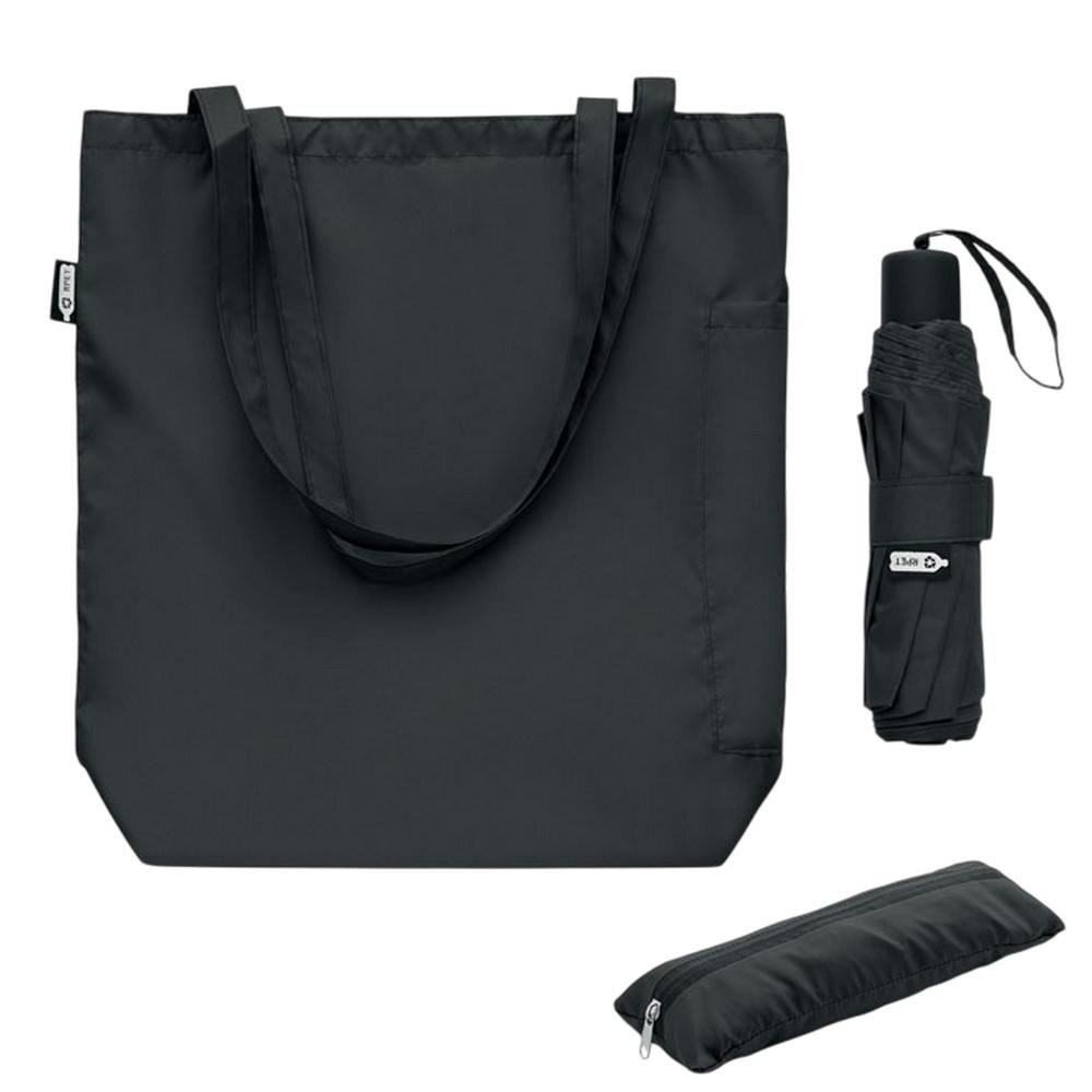 Midocean Black Seattle Rpet Folding Umbrella Set - One Size - 100% Mixed
