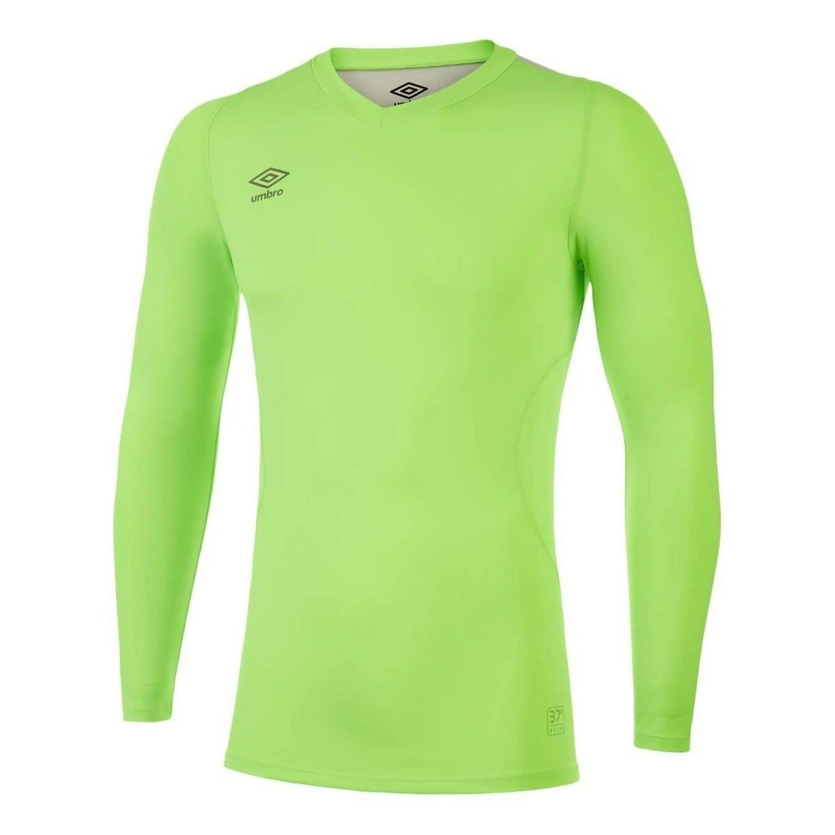 Umbro Men's Green Elite V Neck Base Layer Top - Gecko - Xxl - Gecko - 97% Polyester/3% Elastane