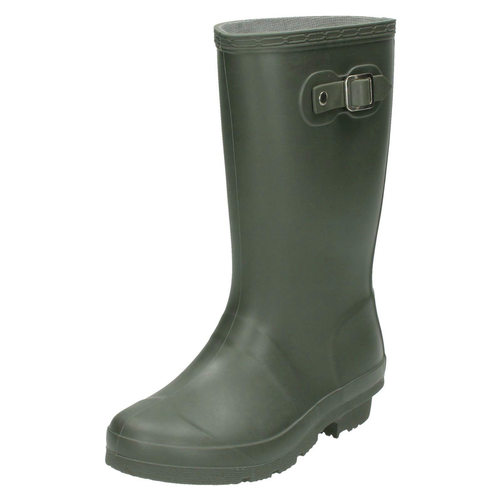 Spot On Green Childrens Buckle Detail Wellington Boots - Uk 13 Child