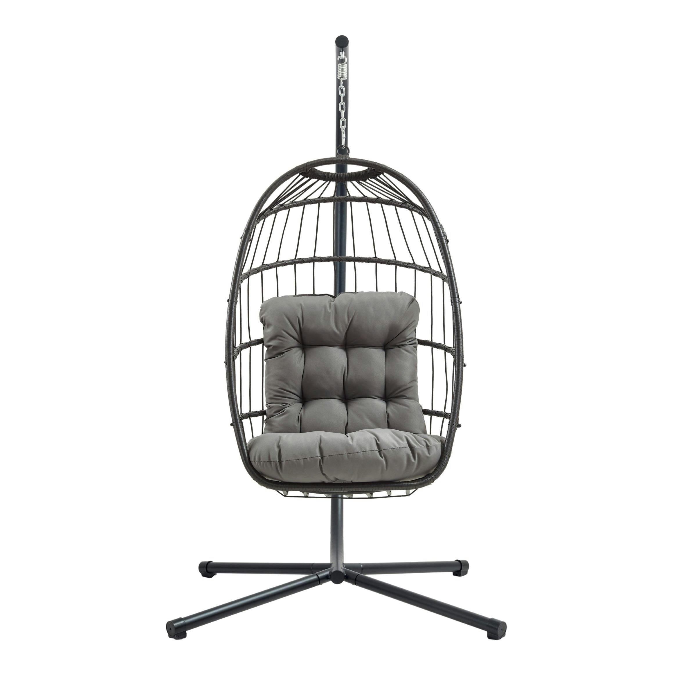 Rackhams Black Rattan Hanging Egg Chair –