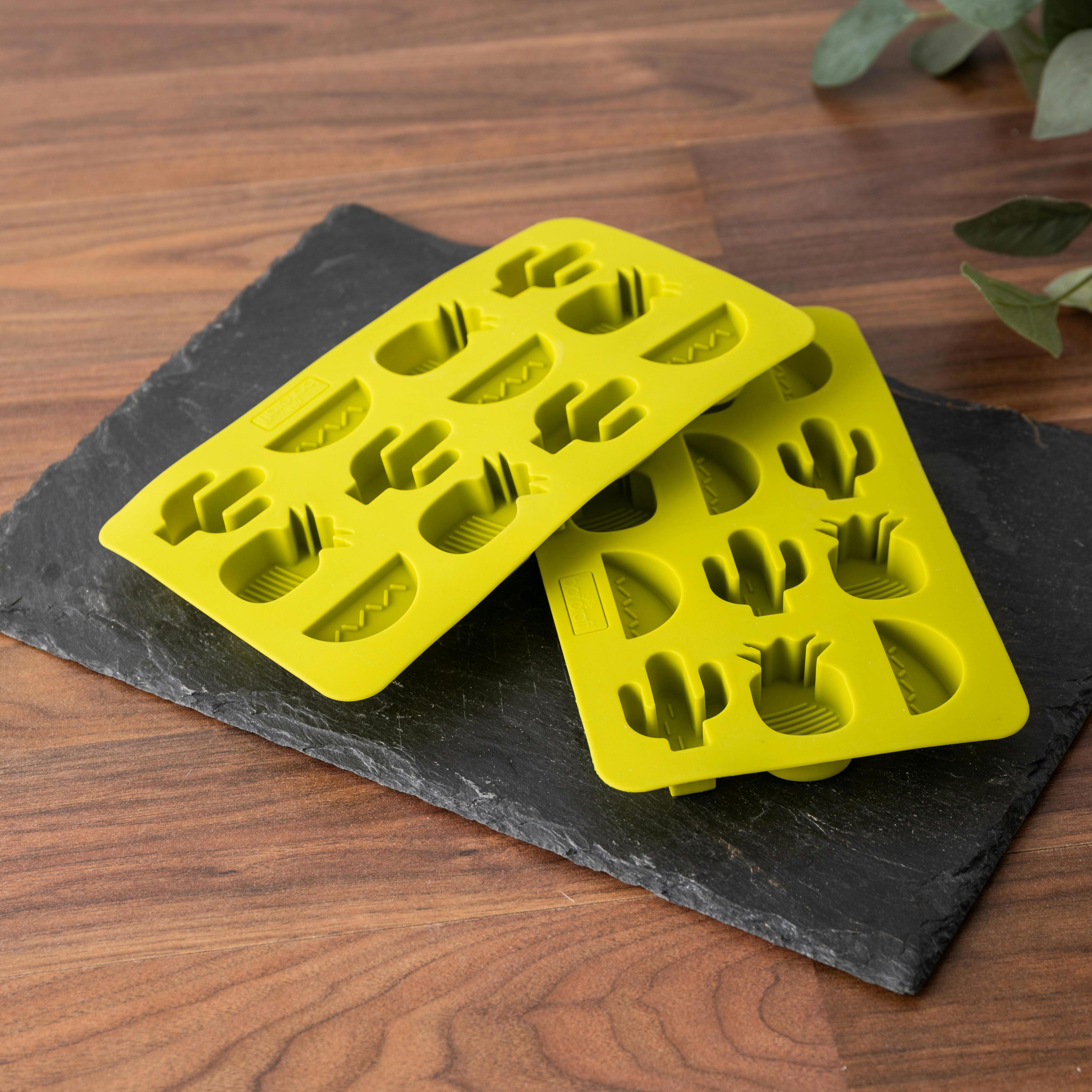 Rackhams Green Flexible Tropical Shape Ice Cube Trays, Set Of 2 Silicone Ice Cube Moulds - Silicone - Ice Trays