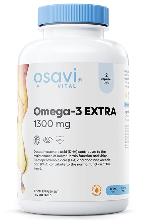 Osavi Omega-3 Extra Molecularly Distilled, 1300Mg (Lemon) - 180 Softgels - Image 6