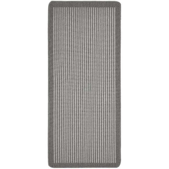The Rugs Grey Washable Striped Mat And Runner - 67X150 Cm