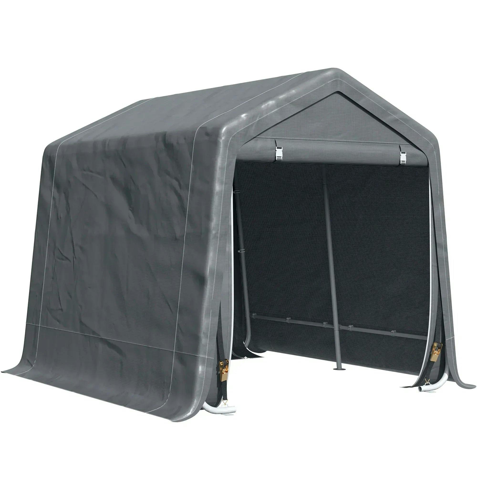 Outsunny 2.8M X 2.4M Garden Garage Storage Tent - Grey - Image 7