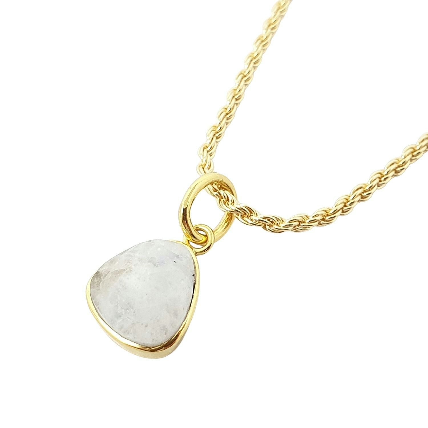 Harfi Gold Statement Vermeil Plated Moonstone June Birthstone Crystal Rope Necklace