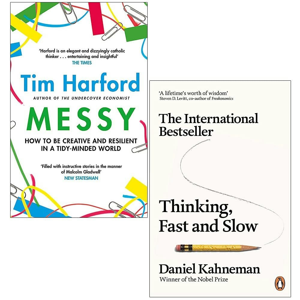 Various Publishers Messy (Hardback) By Tim Harford & Thinking Fast And Slow By Daniel Kahneman 2 Books Collection Set