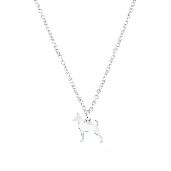 Mylee London Silver Miniature Pinscher Silhouette Necklace - Personalised - Yes